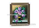 Antique handmade Beautiful Art Gallery oil painting flower with wooden frame