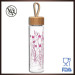 500ml single wall clear voss water glass bottle with bamboo lid