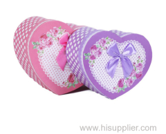 High quality paper Heart Shape Gift Box with nice bowknot for Wedding Favor