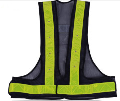 flashing led reflecting safety streak vest