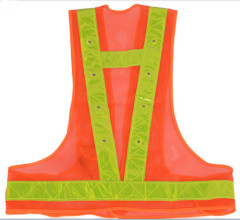 flashing led reflecting safety streak vest