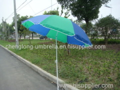 Polyester fabric Beach umbrella with metal tilt