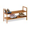 Living Room Saving Spice Clean Bamboo 2-Tier Shoe Store Display Shelf