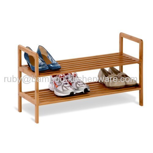 bamboo wood Shoe Store Display Shelf