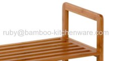 Living Room Saving Spice Clean Bamboo 2-Tier Shoe Store Display Shelf
