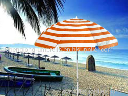 Outdoor beach umbrella with metal tilt