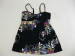 Women's Black Printing Flower Strapped Skirts