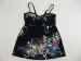 Women's Black Printing Flower Strapped Skirts