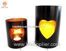 Small / large Stick Gold Foil inside pillar candle holder with heart hollow out