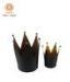Crown shape Stick Gold Foil Black candle holder for Hotel / Home decor