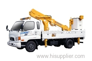 Donghae Aerial working platform truck mounted crane telescopic boom crane bucket