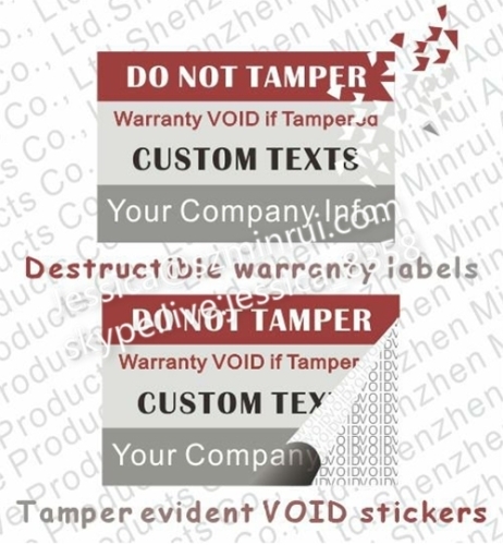 Custom Tamper Proof Void Label Supplier Hot Anti-fake Tamper Evident Void Label Security Void Sticker