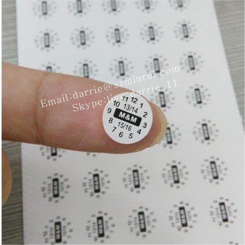 Free Custom round and wite warranty screw labels.Tamper Evident Labels with destructible labels paper