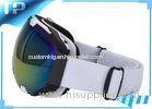 White Photochromatic Reflective Ski Goggles / OTG Snow Goggles For Adult