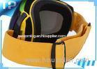 UV Anti - fog Womens Yellow Snow Goggles Nylon Strap With Wide Angle