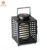 Home Decoration square Metal Outdoor Solar Lanterns with Led Candle