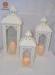 Morocco 3 / S Metal Powder Coating Candle Lantern for Wedding Decoration Speical White