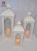 Morocco 3 / S Metal Powder Coating Candle Lantern for Wedding Decoration Speical White