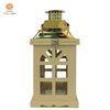 House Panes Living room decorative Wood Candle Lantern with Stainless steel top