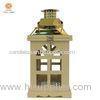 House Panes Living room decorative Wood Candle Lantern with Stainless steel top
