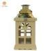House Panes Living room decorative Wood Candle Lantern with Stainless steel top