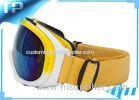 Fashional Yellow Snowboard Goggles / Ladies Over The Glasses Ski Goggles