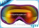 CE FDA Purple OTG Snowboard Goggles / Retro Ski Goggles With Mirror Lens