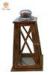 Rustic Tapered Hurricane Wood Candle Lantern with Glass Panes Style