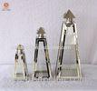 Pyramid shape Large Garden Stainless Steel Lanterns with clear glass