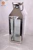 Pyramid silver mirror polished metal stainless steel lanterns for candles