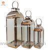 Outdoor copper color corrosion resistance stainless steel lanterns with Glass