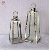 Three set Pyramid shape stainless steel Candle Lanterns support Copper / Gold color