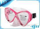 Pink Full Face Prescription Scuba Diving Mask Drop Ball Testing For Snorkelling