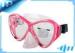 Pink Full Face Prescription Scuba Diving Mask Drop Ball Testing For Snorkelling