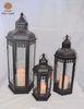 Weatherproof Garden Decoration moroccan Black Metal Candle Lanterns Outdoor