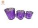 Purple Decorative Votive Mercury Electroplate Glass Candle Holder Three set