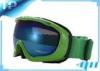 Winter Sports Skiing Glasses Womens Ski Goggles Blue Lens with Green Frame And Strap