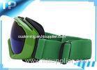 Flexible Green Over Glass Ski Goggles / On The Glass Snow Goggles With TPU Frame