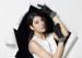 Crystal Cuff Fashion Leather Gloves With Women Black Sheep Leather Mittens