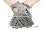 Sheep Leather Light Grey Men Leather Driving Gloves / Man Motorcycle Gloves