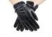 Bassic Style Mens Black Leather Gloves With Belt Buckle Cuff Sheep Leather