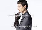 Matel Button Belt Adjust Cuff Men Black Wool Knit Leather Gloves With Bassic Style