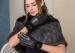 Soft Winter Women Short Leather Gloves With Embroidered Butterfly Horsehair Cuff
