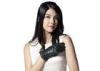 Custom Made Bowknot Cuff Fashion Leather Gloves for Women Black / White/ Red / Green