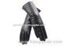 Women Mid Length Fashion Leather Gloves With Embroider Cuff Sheep Leather