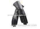 Women Mid Length Fashion Leather Gloves With Embroider Cuff Sheep Leather