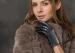 Bassic Style Women Short Touch Screen Leather Gloves With Imitation Serpentine Leather