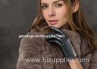 Bassic Style Women Short Touch Screen Leather Gloves With Imitation Serpentine Leather