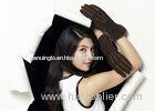 Leather Silk Lip Cuff Mid Length Leather Gloves With Pig Suede Women Fashion Style