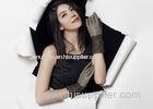 Double Color Sheep Leather Mid Length Women Leather Gloves Fashion Style
